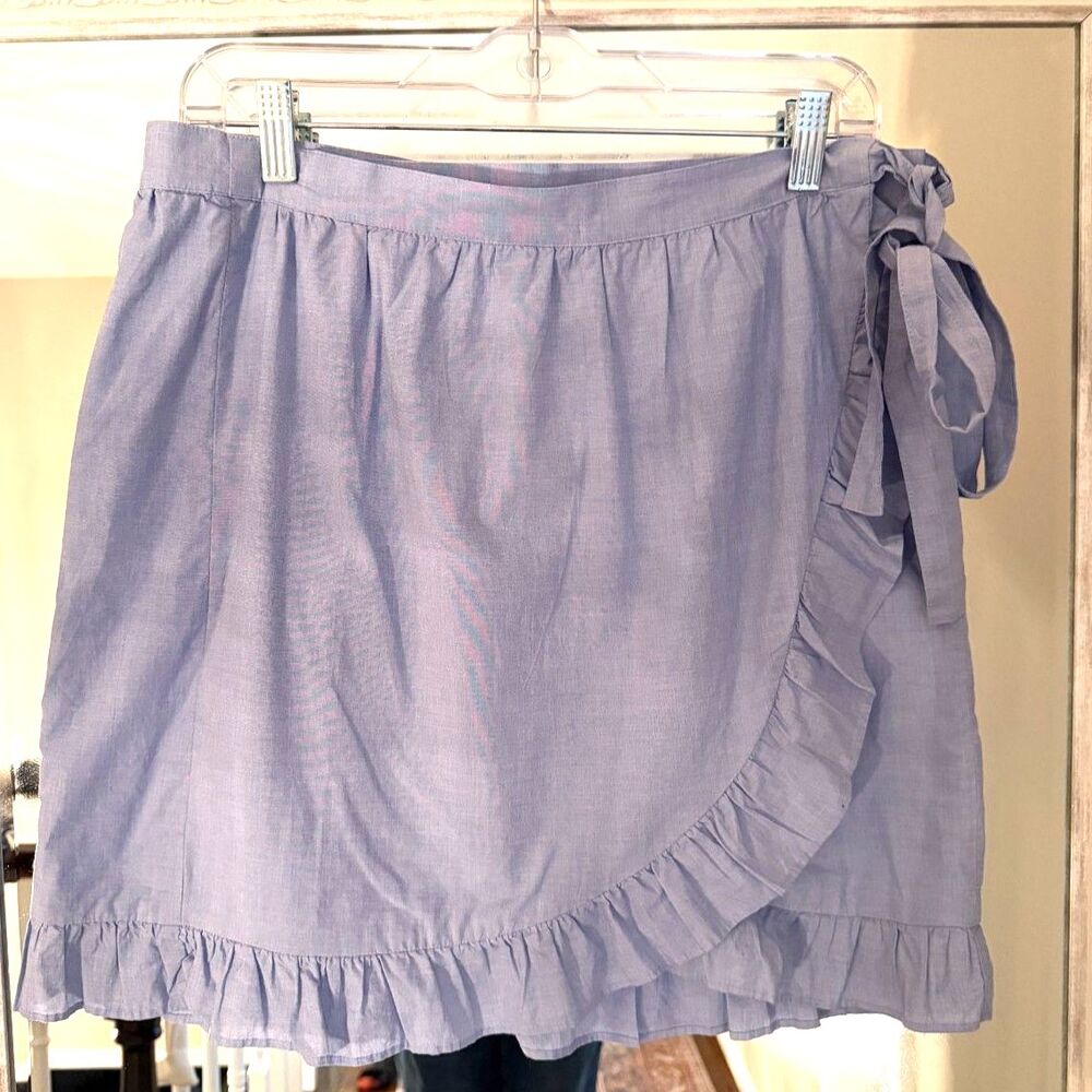 Coquette Coastal Wrap Mini Skirt, Lavender Ruffle, Balletcore, Cottagecore - Picture 2 of 5